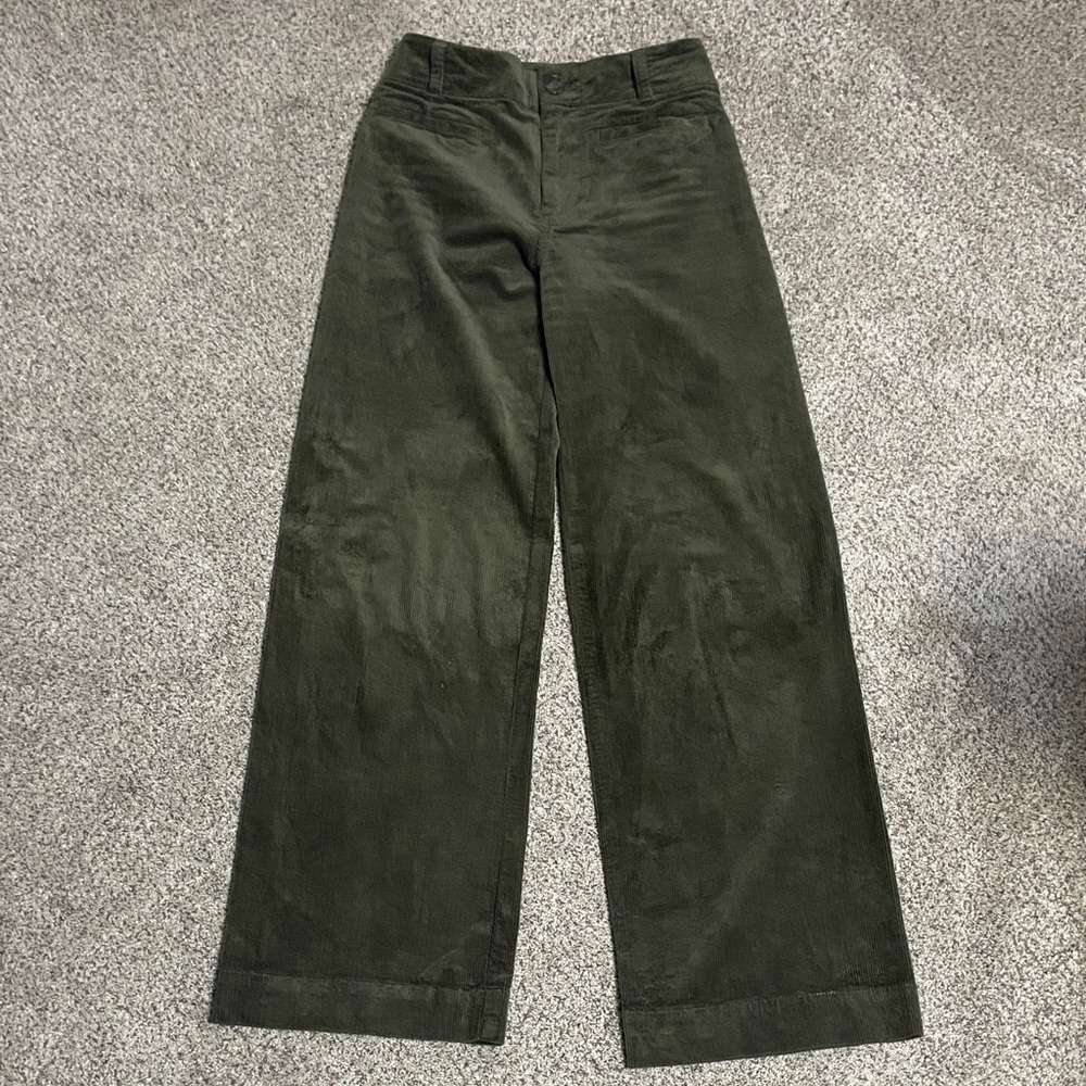 Anthropologie Maeve Olive Green Corduroy Pants